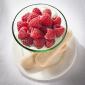 Raspberries in Cream with Italian Savoiardi Cookies by Detroit food photographer Don Schulte